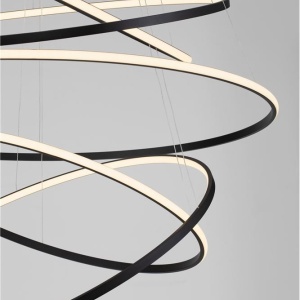 Lustra LED CCT, Design Circular, 120cm, Negru, Maelo NVL-9130643 170494 universul-luminii.ro