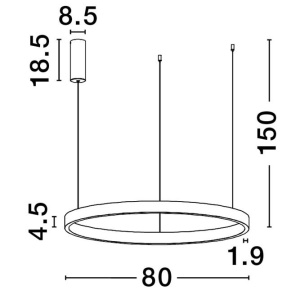 Lustra LED circulara ELOWEN 80cm, maro 147704 universul-luminii.ro