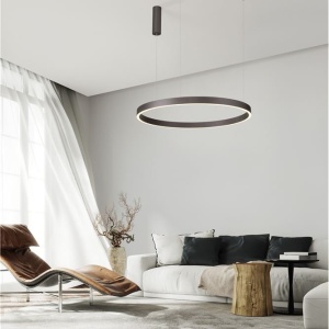 Lustra LED circulara ELOWEN 80cm, maro 228474 universul-luminii.ro