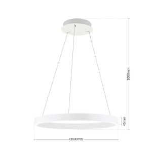 Lustra LED circulara iluminat sus si jos KOLK alb 60cm - Img 8