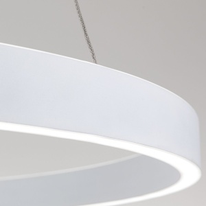 Lustra LED circulara iluminat sus si jos KOLK alb 80cm - Img 6