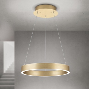 Lustra LED circulara iluminat sus si jos KOLK auriu periat 40cm - Img 8