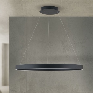 Lustra LED circulara iluminat sus si jos KOLK negru 80cm - Img 2