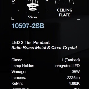 Lustra LED cristal design lux circular Tier 2 147554 universul-luminii.ro