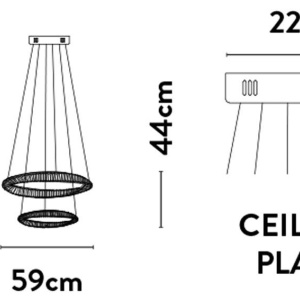 Lustra LED cristal design lux circular Tier 2 228394 universul-luminii.ro