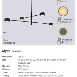 Lustra LED cu 4 brate design nordic Clyde 2010803003 NL 189854 universul-luminii.ro