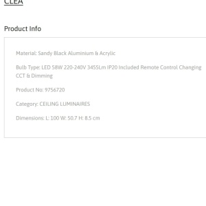 Lustra LED cu telecomanda design geometric CLEA neagra 135444 universul-luminii.ro
