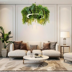 Lustra LED cu telecomanda Garden 90 negru 237884 universul-luminii.ro