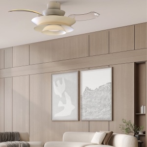 Lustra LED cu ventilator palete retractabile ACONCAGUA alb