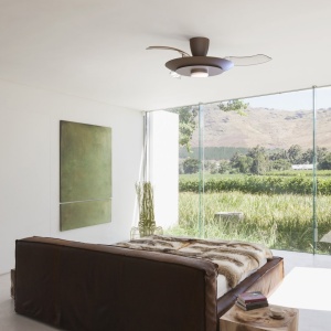Lustra LED cu ventilator palete retractabile KYOTO maro cafe