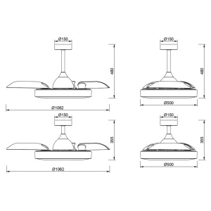 Lustra LED cu Ventilator si telecomanda COIN negru 222924 universul-luminii.ro