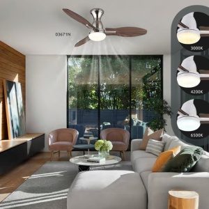 Lustra LED cu ventilator si telecomanda GALE negru 03671B GL 172014 universul-luminii.ro