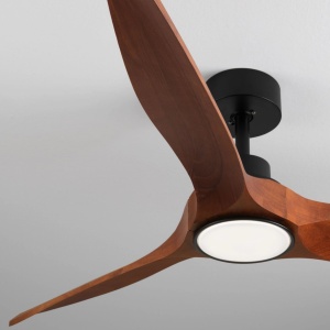 Lustra LED cu Ventilator si telecomanda HOVER D-132cm negru/ lemn inchis - Img 6