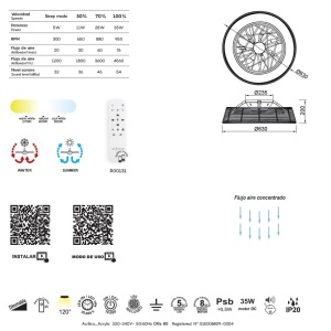 Lustra LED cu Ventilator si telecomanda INDONESIA 124764 universul-luminii.ro