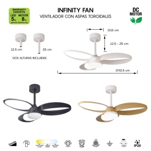 Lustra LED cu ventilator si telecomanda INFINITY negru - Img 7