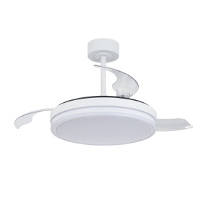 Lustra LED cu ventilator si telecomanda LUNA S alba - Img 5