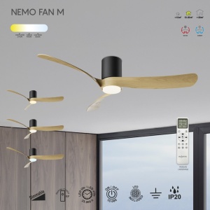 Lustra LED cu Ventilator si telecomanda NEMO G negru/lemn - Img 5