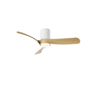 Lustra LED cu Ventilator si telecomanda NEMO M alb/lemn - Img 2