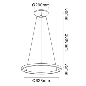 Lustra LED design circular, Diametru 62,8cm, RIUMAR alb, MA-8672 - Img 2