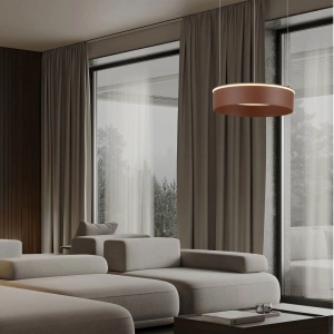 Lustra LED design circular OLIVIA maro inchis D-40cm