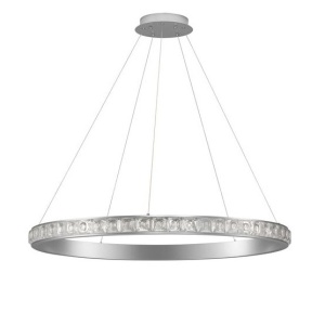 Lustra LED design circular, Otel, Argintiu, Cristal K9, ETEKEN NVL-9501216