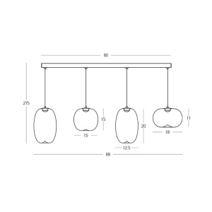 Lustra LED design decorativ VITRO negru/gri fumuriu - Img 5