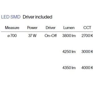 Lustra LED design geometric Oracle slim pl d070 round 4000k on-off alba - Img 5