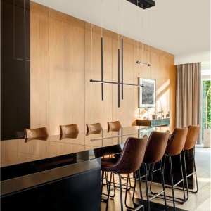 Lustra LED design liniar ELETTRA negru 91064 universul-luminii.ro