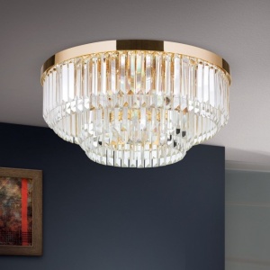 Lustra LED design LUX PRISM 55cm, 24K gold plated 191044 universul-luminii.ro
