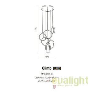 Lustra LED design modern 100cm OLIMP 174374 universul-luminii.ro