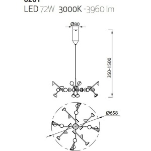 Lustra LED design modern ADN alb Medium - Img 2
