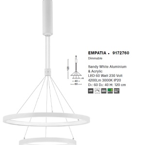 Lustra LED design modern circular EMPATIA II alb NVL-9172760 - Img 3