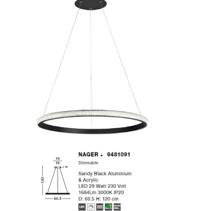 Lustra LED design modern circular NAGER 29W NVL-9481091 - Img 2