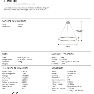 Lustra LED design modern circular Ø100cm Helia argintie - Img 6
