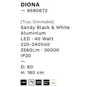 Lustra LED design modern DIONA 60cm, 3000K 158234 universul-luminii.ro