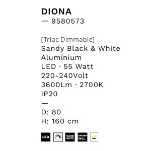 Lustra LED design modern DIONA 80cm, 2700K 158224 universul-luminii.ro