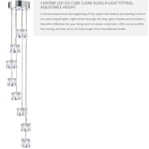 Lustra LED design modern Ice Cube H-116cm 6778-8-LED SRT 73564 universul-luminii.ro