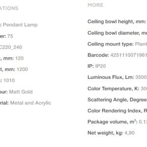 Lustra LED design modern Line auriu mat 3000K 100684 universul-luminii.ro