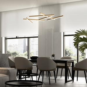 Lustra LED design modern Line auriu mat 3000K 201014 universul-luminii.ro