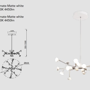 Lustra LED dimabil design modern ADN alb Medium - Img 4