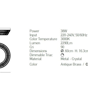 Lustra LED dimabila aplicata design elegant Luxury D-60cm 152684 universul-luminii.ro
