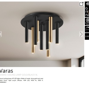 Lustra LED dimabila aplicata design modern Varas negru/auriu 98714 universul-luminii.ro
