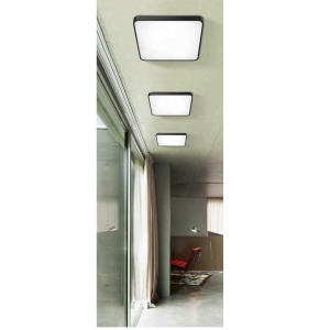 Lustra LED dimabila cu telecomanda de tavan/plafon Quadro 50 neagra 70214 universul-luminii.ro