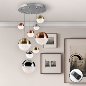 Lustra LED dimabila cu telecomanda Sphere 9L SV-793091D