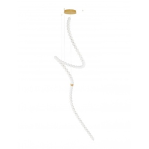 Lustra LED dimabila, deosebita design lux PERLA opal, auriu