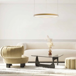 Lustra LED dimabila design modern Cirrcle D-60cm auriu - Img 2