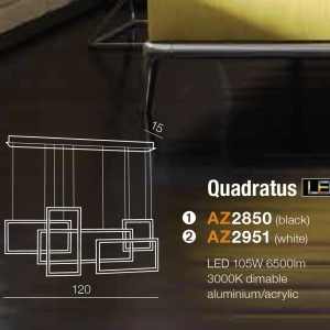 Lustra LED dimabila design modern Quadratus black 43474 universul-luminii.ro