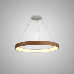 Lustra LED inteligenta design circular NISEKO II Wood 65cm 131034 universul-luminii.ro