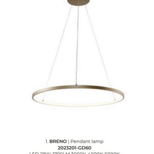 Lustra LED moderna design circular BRENO auriu 60cm - Img 2