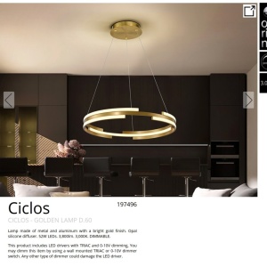 Lustra LED moderna design circular Ciclos aurie - Img 6